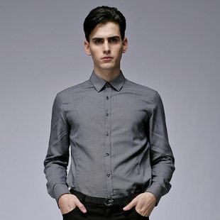  GXG正品秋冬新款男士时尚休闲长袖衬衫修身简约百搭时尚#04103084