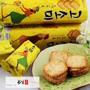  [书生] 韩国进口好丽友高笑美芝麻饼干80g(107) 低热量不发胖