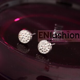 韩国饰品批发超闪施华洛钻石耳钉女水晶钻耳环钛钢时尚耳饰不过敏
