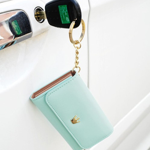  新款韩版钥匙包女士车钥匙包皇冠糖果色钥匙扣可爱精致钥匙包