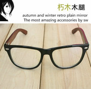 日本木质黑色眼镜架非主流潮，男女韩版时尚，眼睛框余文乐黑框眼镜框