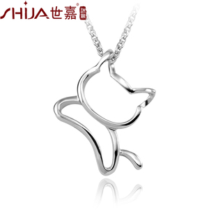  世嘉珠宝 PT950铂金吊坠 项坠 大爱猫猫 新款 正品