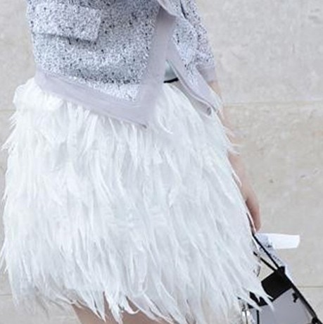 2014新款韩版羽毛裙蓬蓬裙半身裙雪纺白色裙