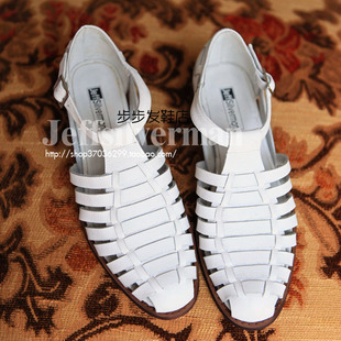  SM2风格田园 复古VINTAGE 手工编织 森女 纯皮凉鞋 暴款