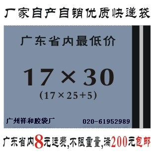 （厂家批发）破坏性封口/中等厚度/PE快递袋子/包装袋/17*30