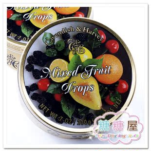  进口糖果 德国三宝之嘉云糖 四季香果什锦味 水果糖铁盒200(250)g