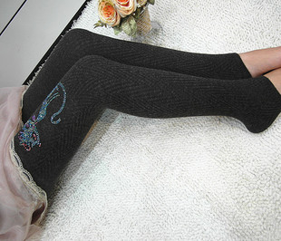  秋冬品牌新款驼绒加厚保暖瘦腿踩脚袜带钻打底裤袜女批发厂家包邮