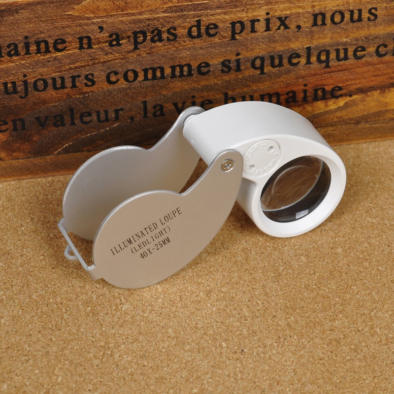 40 Double 25mm Silver fold belt LED Jewelry loupe Look printing antiques Trade pricein the Electronic Dictionary/Electronic paper book/Stationery , Drawing measurement products , Magnifier category - from Buy2taobao.com to provide professional Taobao agent buy service