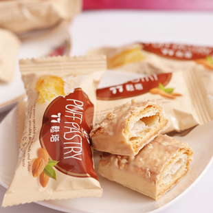  台湾进口正品 特产零食 77松塔蜜兰诺千层酥饼干 14小包 杏仁酥
