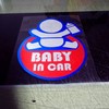 汽车贴纸babyincar个性奶瓶三色，反光车贴宝宝在车内车贴