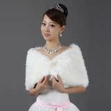 花嫁物语毛披肩 婚纱披肩礼服 新娘披肩旗袍HJ703米白色春秋冬季