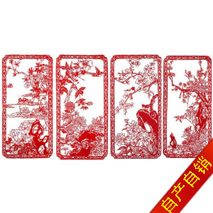 剪纸四季平安 送老外...