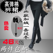 2012秋冬加厚打底裤裙女士带裙裤冬季保暧纯棉加绒大码打底裤