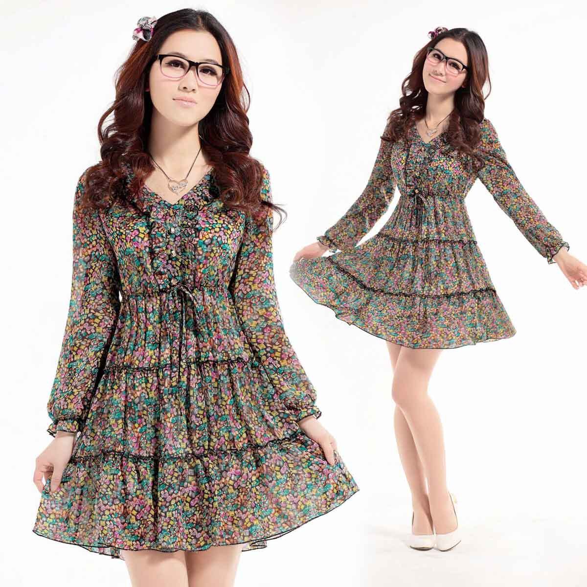 新品2012春装新款女士韩版正品 <span class=H>依恋</span>美Y.LM434春季爆款女装连衣裙
