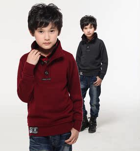  [天天特价]男童羊绒衫中大童秋冬加厚保暖童装儿童男童毛衣青少年