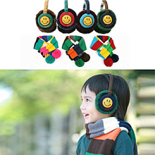 韩版新款儿童彩色毛球围巾 小孩子耳套 多彩球球拼色宝宝围脖