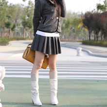3971-0.35 2012秋冬新款韩版百褶毛呢可爱女式短裙半身裙