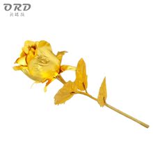 ORD 龙年情人节礼品 24K金箔迷你含苞玫瑰花 生日礼物 创意礼品