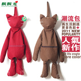 飘飘龙 猫咪单肩包 玩具娃娃背包 公仔背包 布艺创意包包 包邮