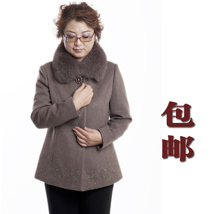  中年中老年 女装妈妈装 羊毛呢外套羊绒毛呢大衣长款冬装风衣