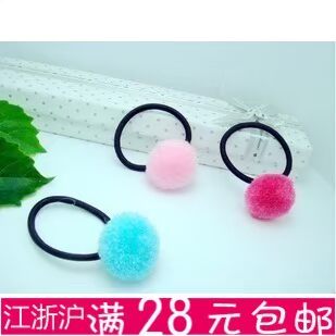  义乌饰品宝宝婴儿童发饰 超可爱 毛毛球发圈/发绳 小号 多色入