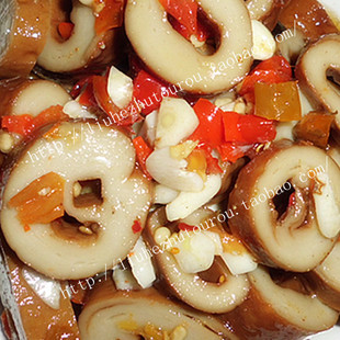  南京六合农村土菜 剁椒蒜香面筋卷 素食 微辣 下酒菜 开胃 私房菜