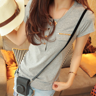 百搭短袖欧美风简约...