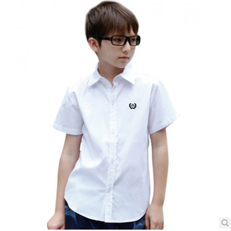 六一儿童白衬衫男童短袖中大小学生演出衬衫韩版夏装纯棉半袖衬衣|msdalam kategori Kanak-kanak/Bayi/Keluarga dipasang, shirt - dari Buy2taobao.com untuk memberikan perkhidmatan ejen Taobao profesional membeli