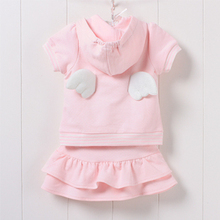 ESBEELI 2012新款童装 女童春装 幼儿调皮小天使粉色宝宝套装