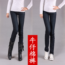 2011冬新款大码女裤弹力加厚<span class=H>加绒</span>牛仔裤棉裤小脚裤铅笔裤靴裤962