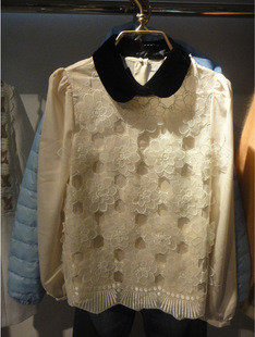 Ochirly/<span class=H>欧时力</span>2011新款绣花蕾丝衬衫1115014650专柜正品《现货》