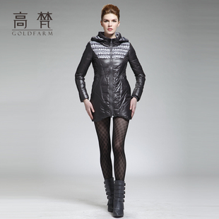  高梵品牌新品羽绒服女中长款新款潮韩版修身正品冬装外套特价