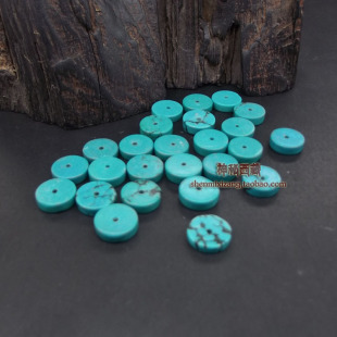  特价1cm*0.3cm 绿松石圆隔片薄片DIY散珠手串手链佛珠念珠