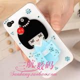 韩国卡通镜子 iphone4 手机壳 4S 外壳子保护套 水钻苹果手机套