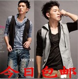 2012新款 修身男士马甲 男 韩版 春夏休闲 连帽薄外套夏季马甲