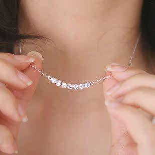  名朵饰品 回眸一笑项链女短款锁骨链 韩版韩国水晶配饰欧美风复古