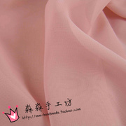 服装diy布料裸粉红色素色，雪纺衫薄纱面料，吊带裙半身裙丝巾衬衫