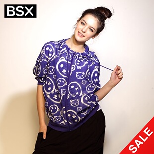 Snap up limited edition summer Giordano BSX coat-dress little bear printed thin even Cap coat 04372005