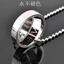 Doble medalla de plata anillo de Cartier Cartier para hombre titanio colgante collar de acero jugadores sub moda coreana