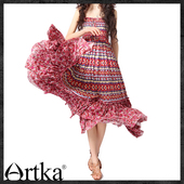 Original price 238 yuan 408 yuan specials! Patchwork, waist printing of the new spring the pendulum Dress LA10427C &