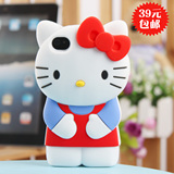 立体Hello Kitty iphone4手机壳 4S硅胶套 外壳保护套 苹果配件