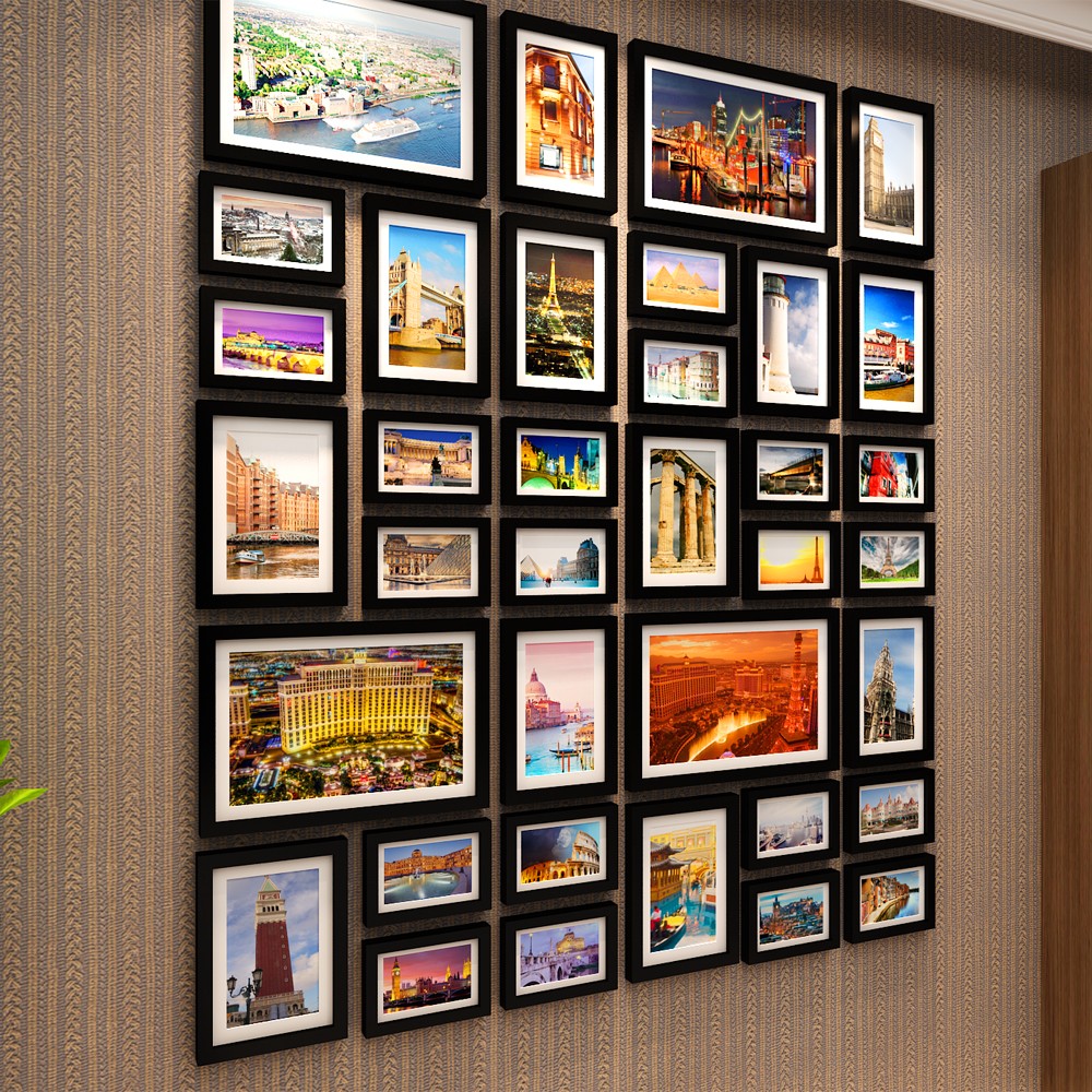 全国包邮36框竖版大尺寸实木创意相框组合相片墙照片墙1.8米高|msdalam kategori Aksesori rumah, photo/photo Wall, photo Wall - dari Buy2taobao.com untuk memberikan perkhidmatan ejen Taobao profesional membeli
