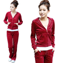 2012新品夏装 天鹅绒运动休闲卫衣套装 韩版大码连帽运动服女装