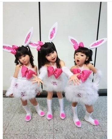 新款六一儿童表演服可爱小兔子舞蹈服饰演出服