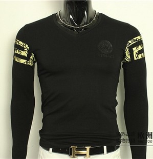 全球购Versace范思哲男装 男士长袖T恤 男提花