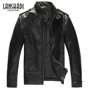  特价春装新款时尚立领修身男士真皮夹克皮衣真皮机车皮夹克