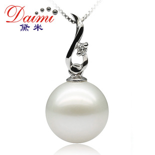  黛米珠宝 梦醒 11.5-12mm 天然淡水珍珠吊坠 18K白金 真钻