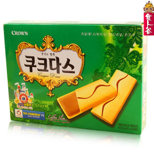  韩国原装进口可拉奥crown咖啡可瑞安夹心蛋卷饼干盒装