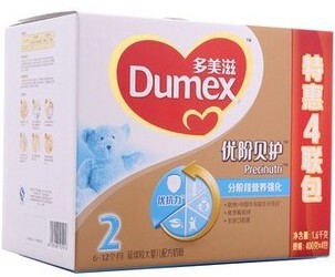  Dumex 多美滋 2段 金装优阶贝护奶粉 1600g 四联包