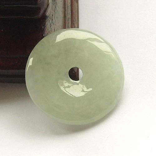 春翠珠宝 老冰种荧光飘花A货翡翠平安扣玉器吊坠带证书 scfcd090
